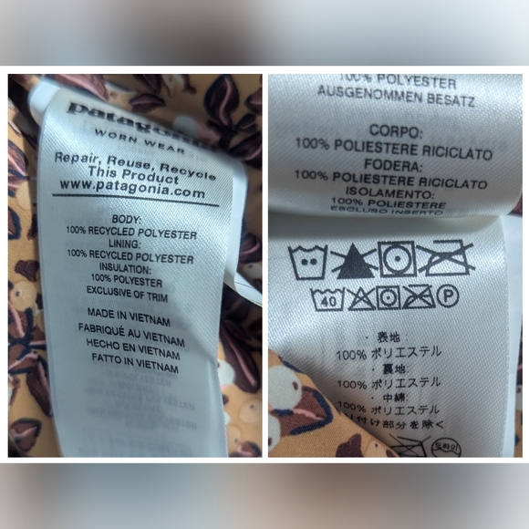 Patagonia Back Pasture Barn Field Quilted Zip Snap Floral Jacket Small - Picture 8 of 14